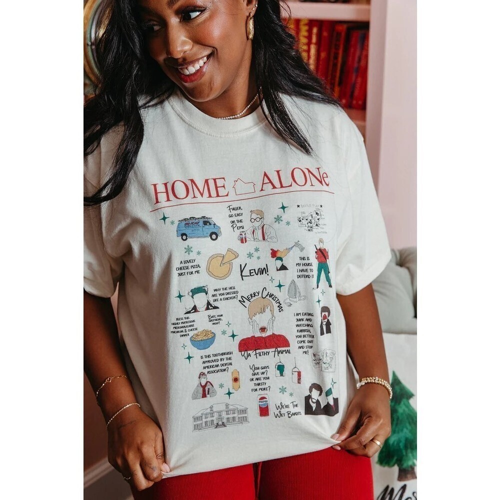 Home Alone Collage Christmas Movie Fan Graphic T-Shirt
